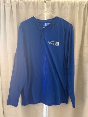 United Polaris 1st Class Long Sleeve Henley Sleepwear - Royal Blue - S/M